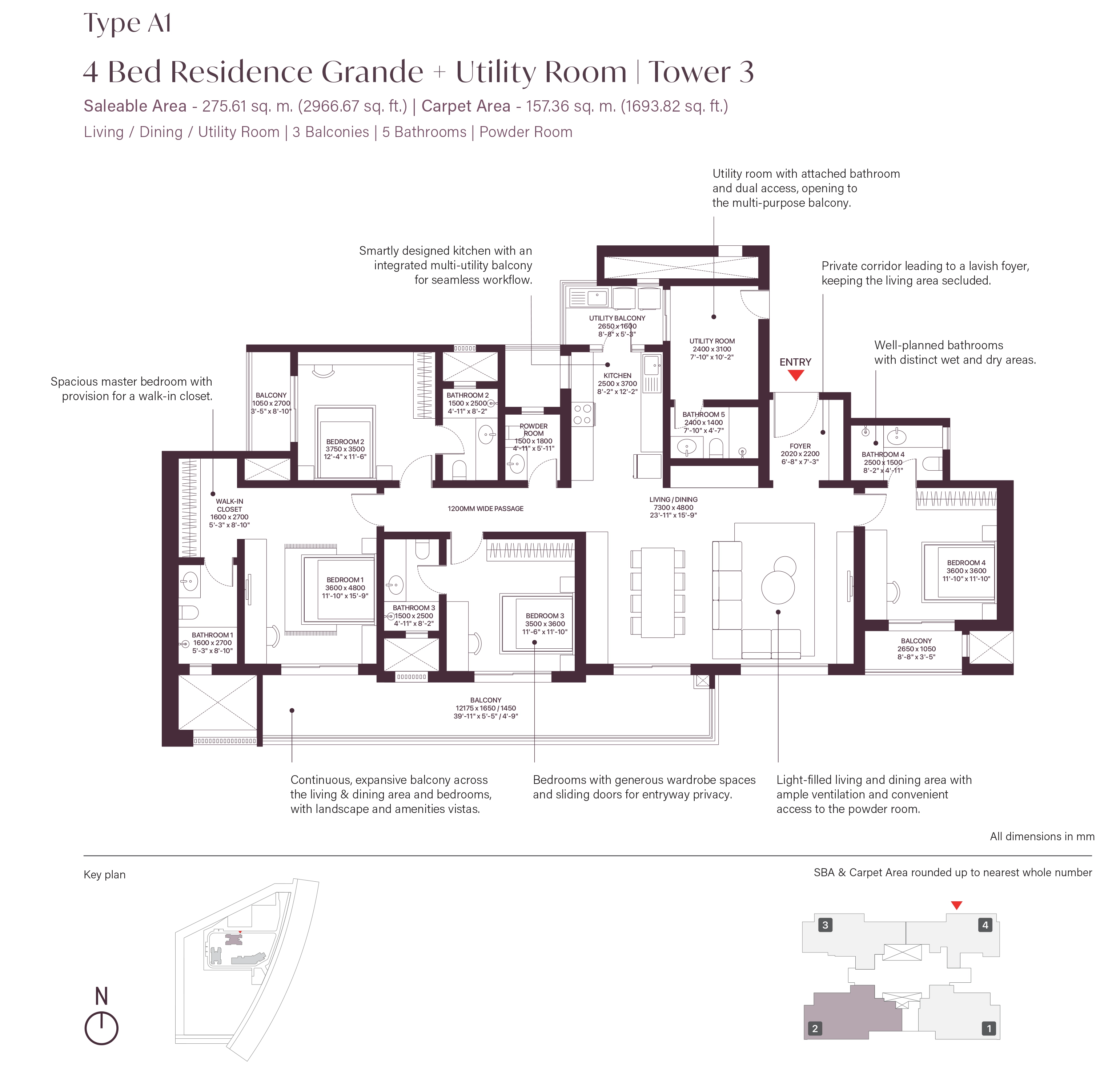 Sobha Sector 63A 5BHK Floor Plan